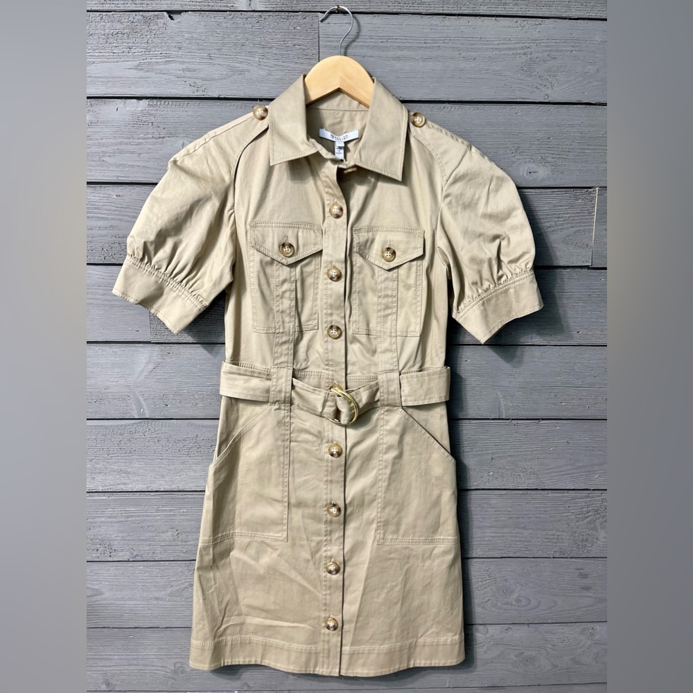 NWT Derek Lam Crosby Khaki Cargo Mini Dress Sz 0 - Picture 8 of 16